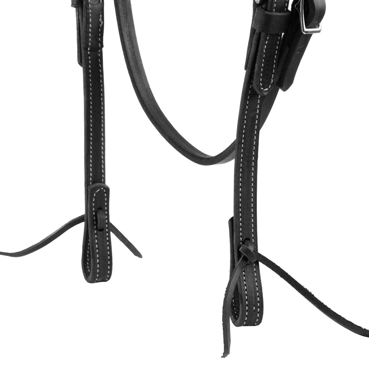 Weaver Leather Black Latigo Headstall - Doubled & Stitched with Water Tie Ends, Made in USA