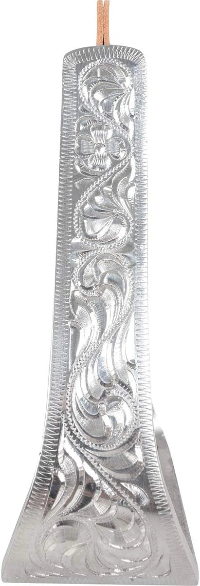 Cashel Engraved Slanted Stirrups - 2.5" Aluminum Offset Design for Knee Comfort