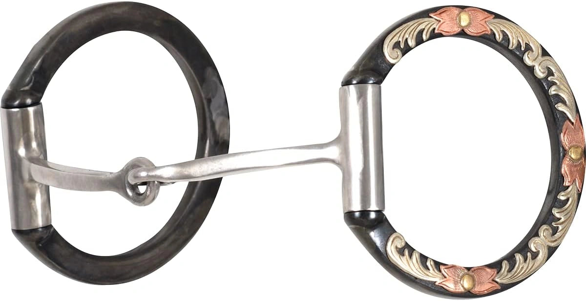 Classic Equine Floral Scroll D-Ring Bit: Enhance Horse Communication