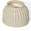 Beige ribbed light fixture on a white background