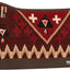 Decorative saddle pad with geometric pattern on a white background