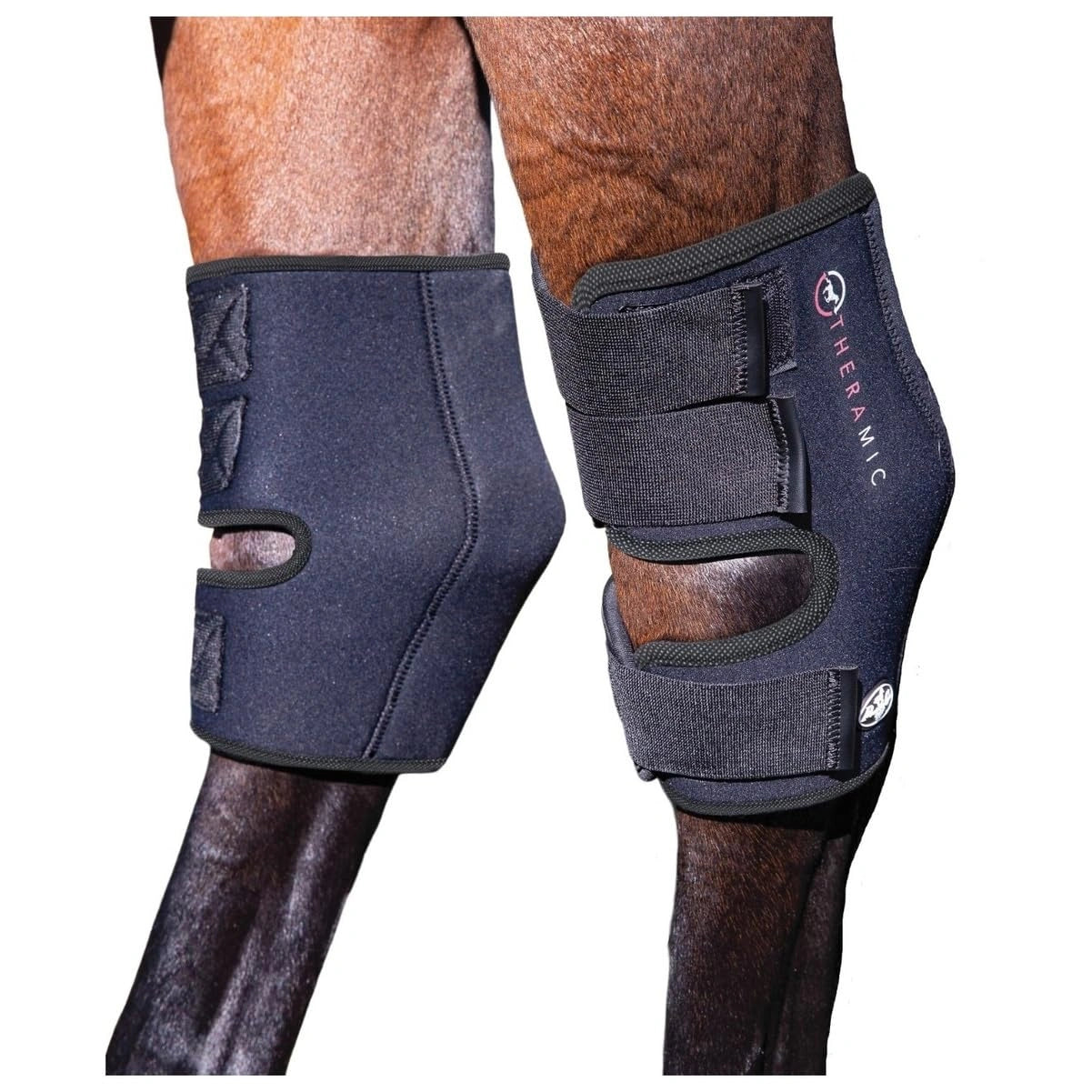 Professional's Choice Theramic Hock Boots - Black/Charcoal - Ceramic Infrared Therapy Recovery Boots - Pair