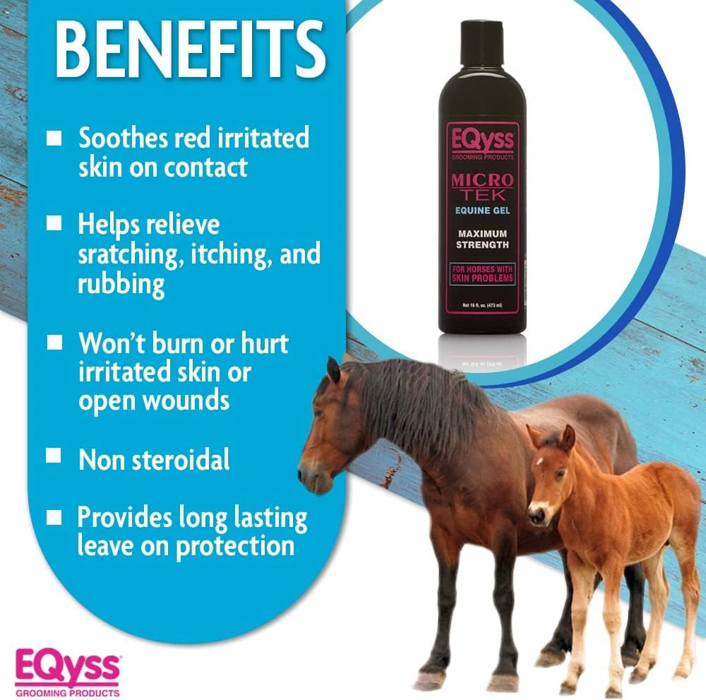 Eqyss Micro-Tek Equine Itch Relief Gel - Fast-Acting 24-Hour Relief for Sweet Itch, Summer Itch & Irritated Skin