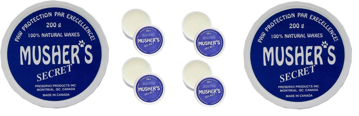 Mushers Secret Pet Dog Paw Protection Wax Moisturizer Invisible Boots Snow 6-Pack 200G