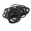 Black rubber bands on a white background