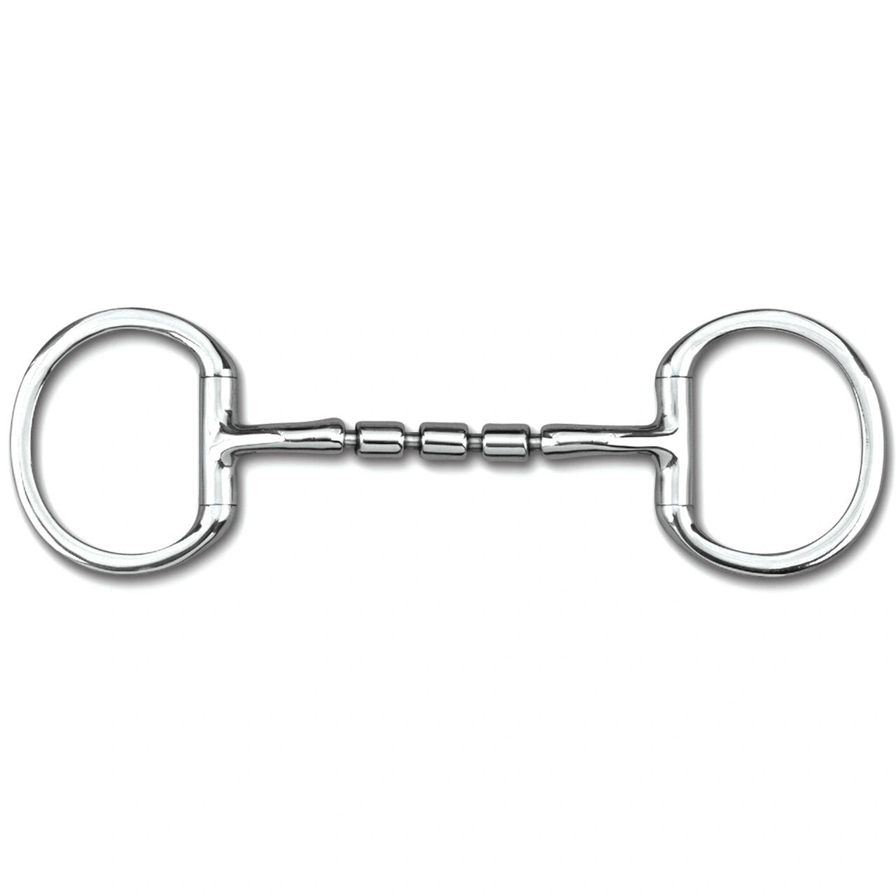 Myler Eggbutt Snaffle Without Hooks With Stainless Steel Mullen Triple Barrel 5 Inch Mouth Copper Inlay Mb 32 - 3 - Hooves and Paws