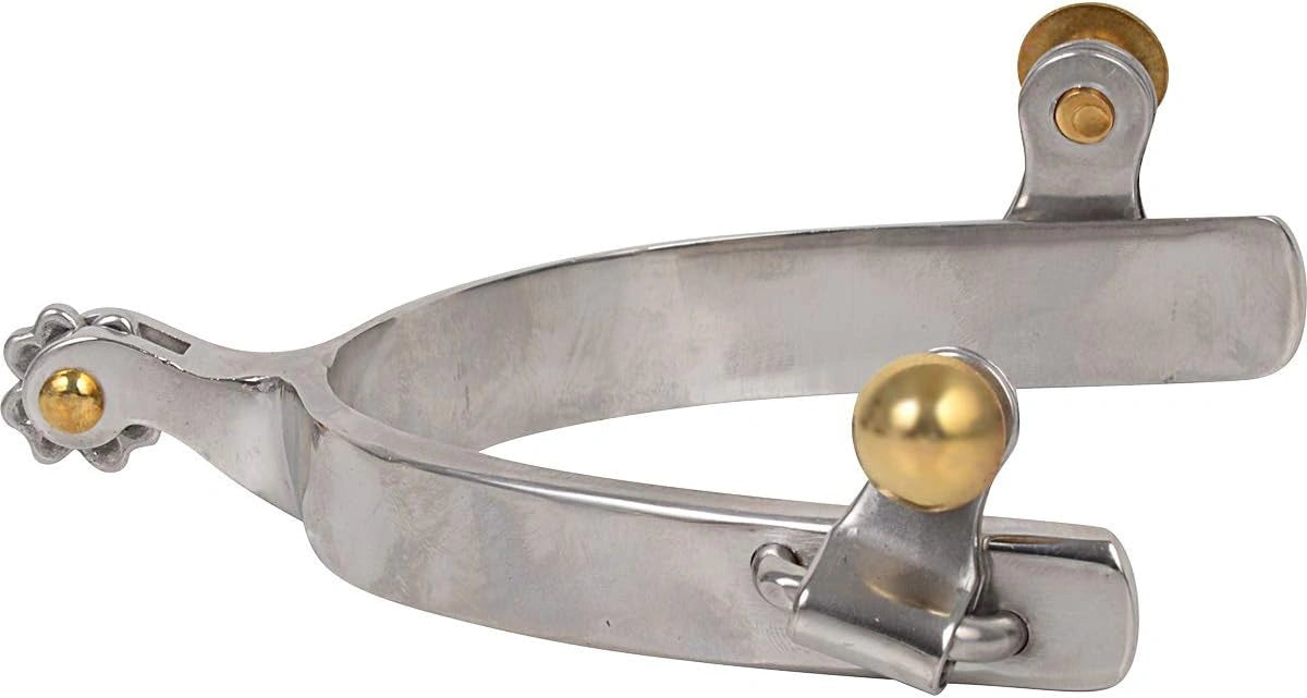Classic Equine Clover Spurs - 5/8" Band, 1" Shank, Stainless Steel, Adult Size