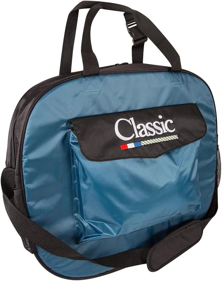 Classic Equine Ocean Blue-Black Rope Bag - Durable Nylon Equestrian & Climbing Rope Storage with Removable Strap