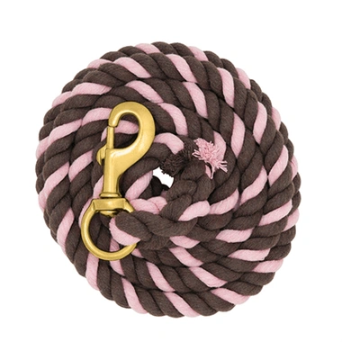 Weaver Leather Cotton Lead, Chocolate/Pastel Pink - Hooves and Paws