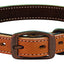 Weaver Leather Outlaw Dog Collar - Golden Brown Single-Ply Harness Leather with Black Dots & Wheat Stitching