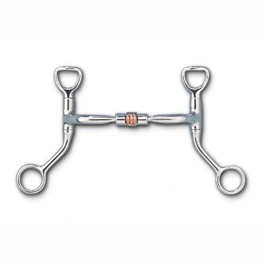 Myler Hbt Shank With Sweet Iron Comfort Snaffle With Copper Roller 4 3/4 Inch Mouth Stainless Steel Copper Inlay Mb 03 - Hooves and Paws