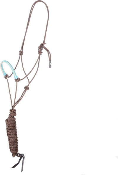 Classic Equine Braided Rawhide Noseband Rope Halter with 8 Foot Lead Rope Blk/Blkcopper (Sell out)