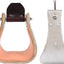 Martin Saddlery Metal Bound Wood Stirrups - 4" Deep Base, Stainless Steel Bound, Leather Lined Tread