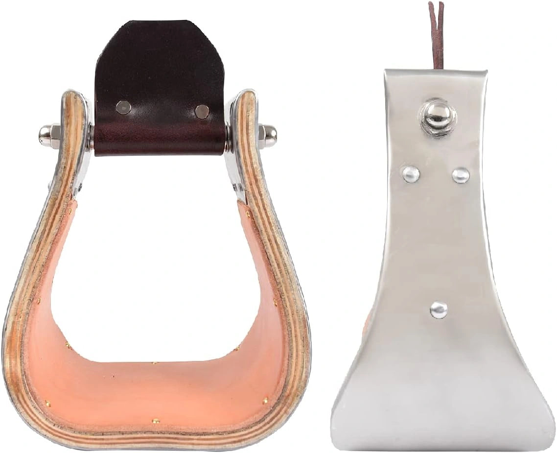 Metal Bound Wood Stirrups - 4" Deep - Durable Riding Stirrups