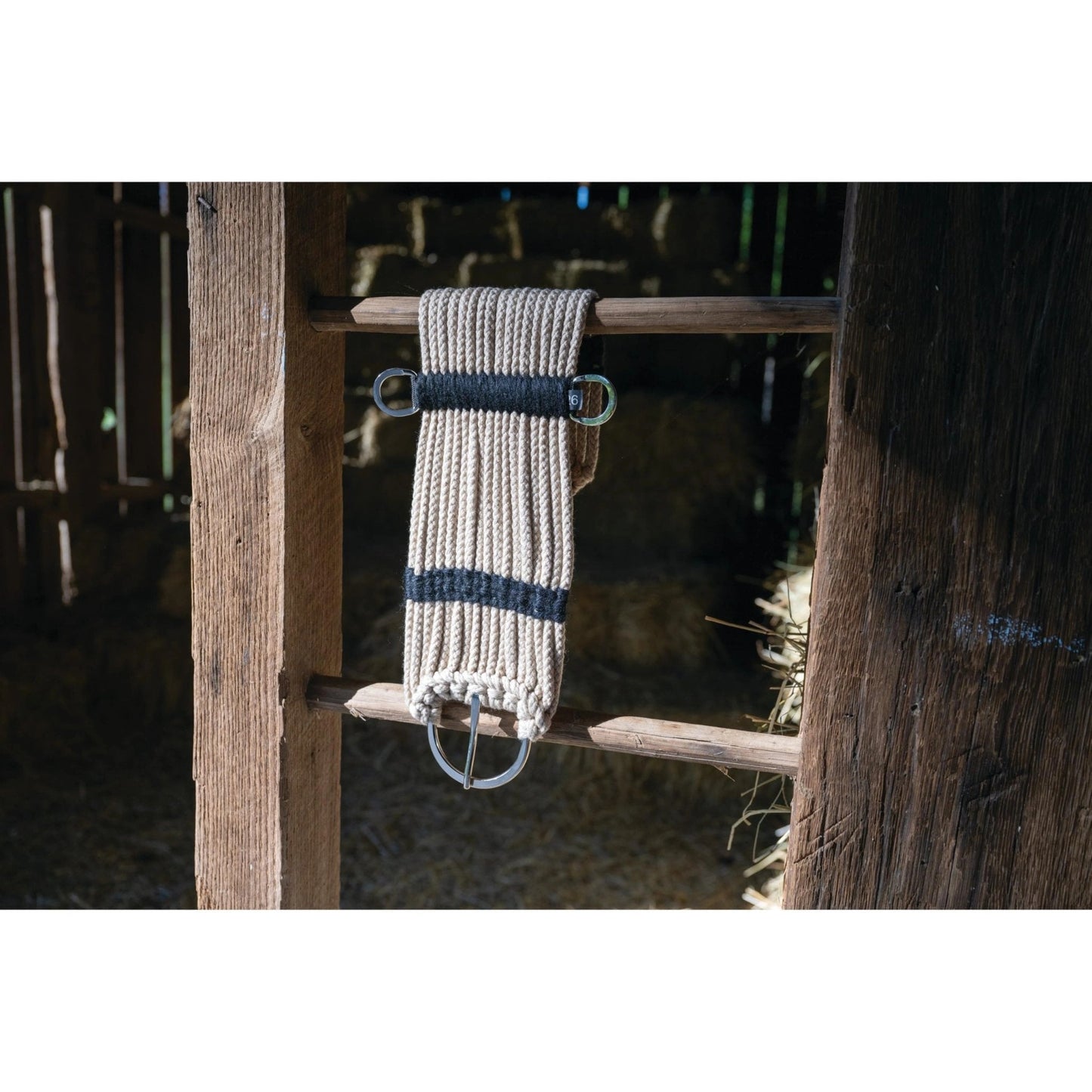 Weaver Equine Rayon 17 Strand Horse Cinch, Anti - Slip Saddle Cinch Girth with Flat Buckle, Western Horse Riding Supplies, ‎Tan/Black - Hooves and Paws