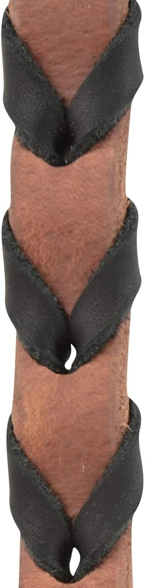 Martin Saddlery 3/4in Latigo Laced Harness Leather Barrel Reins - 7ft Length, Swivel Snap Ends