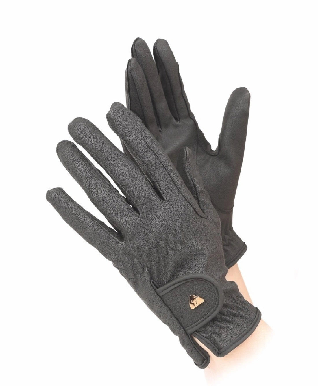 Shires Aubrion PU Riding Work Horse Riding Non - Slip Synthetic Leather Gloves - Hooves and Paws