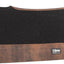 Black and brown saddle pad with a visible brand logo on a white background