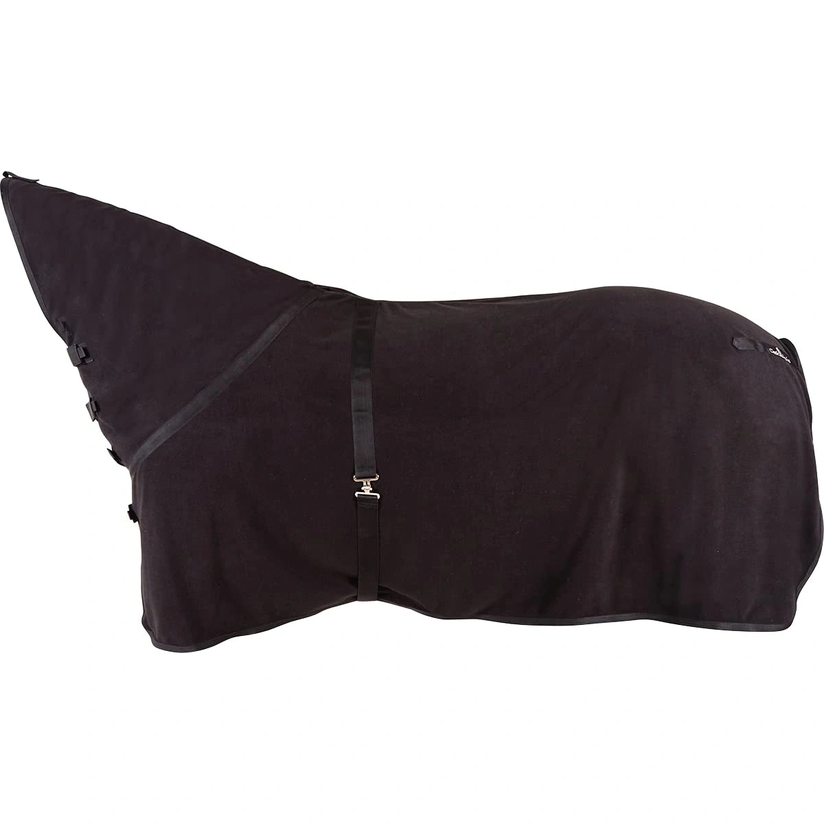 Classic Equine Polar Fleece Cooler Premium - Black - Moisture-Wicking Horse Cooler with Horn Slit - Multiple Sizes