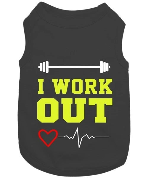 Parisian Pet I Work Out Embroidered Tshirt - Hooves and Paws