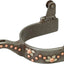 Weaver Leather Men's Spurs with German Silver Floral Trim and Copper Dots - 2" Shank, 1" Band, 10-Point Rowel