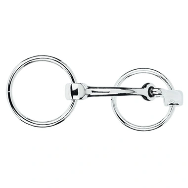 Weaver Leather Nickel Plated Snaffle Bit - 5 1/4" Slightly Curved Mouthpiece, 2 1/4" Rings