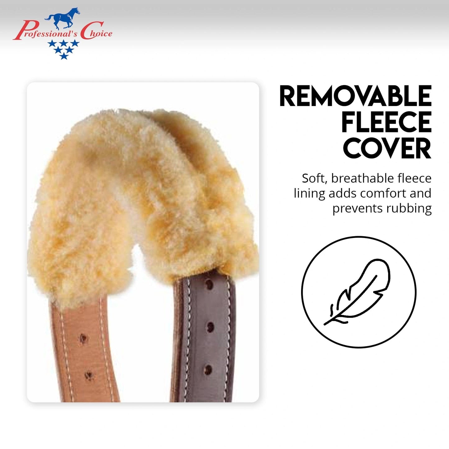 Professional's Choice Dare Cribbing Collar - Reversible Leather with 1 3/4" Wide Strap and Fleece Cover