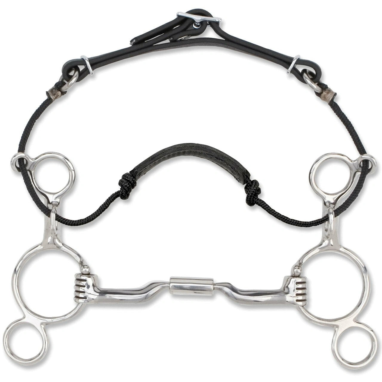 Myler 2 - Ring Combination Bit - 4 3/4" Shank With Sweet Iron Low Port Comfort Snaffle 4 3/4 Inch Mouth Copper Inlay Mb 04 - Hooves and Paws
