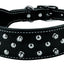 Weaver Leather Pet Spike Collar - Black English Bridle Leather, Doubled and Stitched with Nickel-Plated Spikes