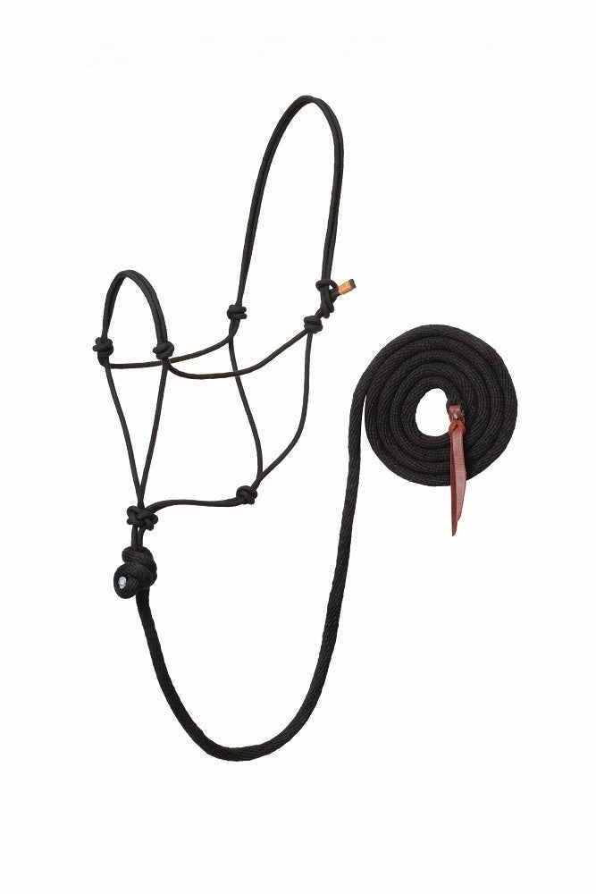 Weaver Leather Bamboo Ecoluxe Horse Equine Average Rope Halter with 10' Lead - Hooves and Paws