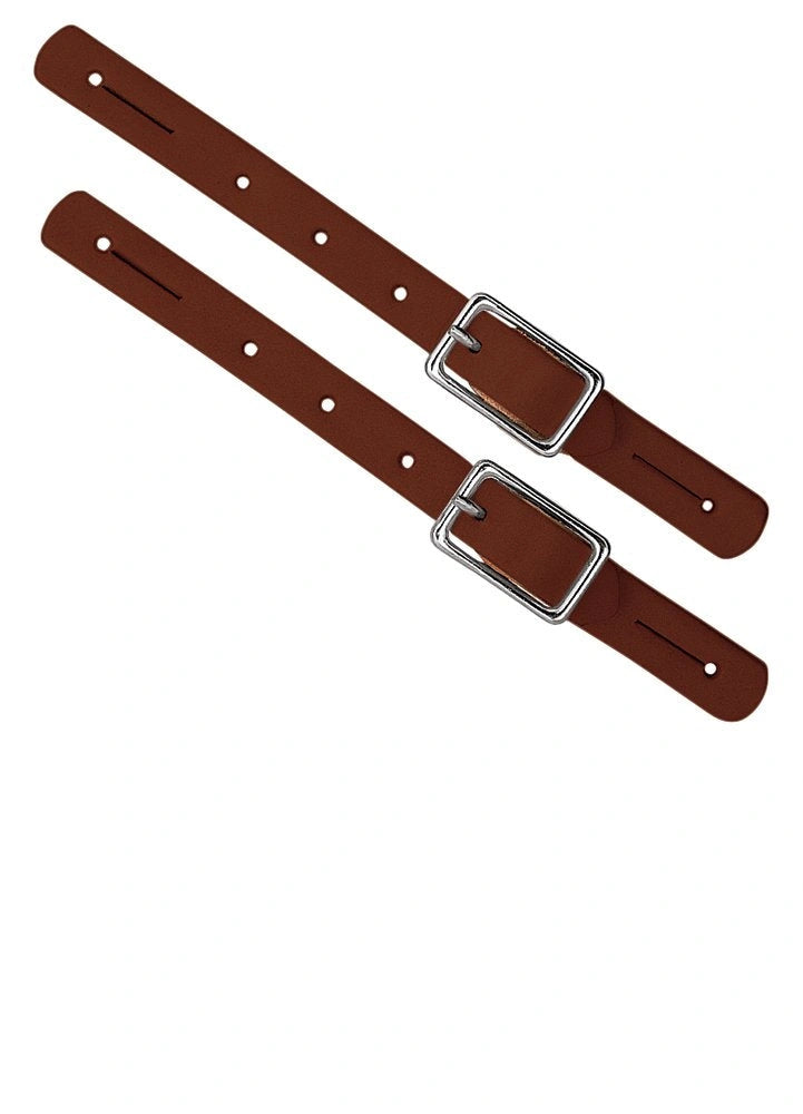 Weaver Leather Children's Spur Straps - Honey Bridle Leather, 5/8" Wide, Nickel-Plated Hardware, Made in USA