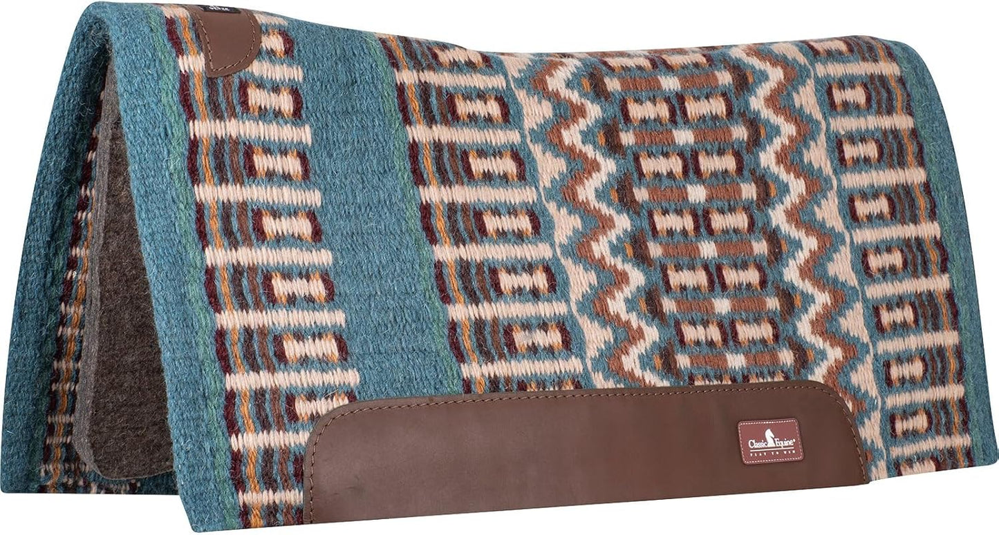 Classic Equine Wool Top Western Saddle Pad - 3/4-inch Orthopedic Felt Bottom