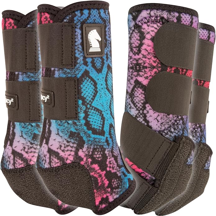 Classic Equine Legacy2 Poison Horse Medicine SMB Sport Boots 4 Pack Front and Hinds