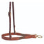 Pro Choice Ultimate Tiedown Noseband crafted from premium Hermann Oak Leather in a rich chestnut finish. This Western horse tack features beautiful white contrast stitching, elegant braided accents, and durable brass hardware. The adjustable headstall strap and sturdy brass ring ensure a secure fit for training and performance. A high-quality addition to any Western rider's equestrian gear collection.