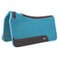 Professional's Choice 100% Wool Felt Contoured Western Saddle Pad in vibrant turquoise. This premium saddle pad features dark brown leather reinforcements along the spine and bottom wear leathers for added durability. Its contoured design provides superior wither relief and pressure protection for the horse. Textured teal wool adds a pop of color to your equestrian gear, making it perfect for performance or trail riding. A stylish choice for horse comfort and support.