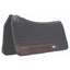 Professional's Choice 100% Wool Felt Contoured Saddle Pad in charcoal black with premium brown leather wear leathers. This high-quality western saddle pad features a contoured topline designed for horse comfort and pressure relief. Durable, moisture-wicking wool felt provides a secure fit for trail riding or performance, offering superior back protection for your horse. Elegant and functional equine gear for serious riders.