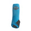 Professional's Choice 2XCOOL Cooling Horse Boots in vibrant turquoise blue. These XC4 equine sports medicine boots feature an ultra-breathable, moisture-wicking design for maximum leg cooling and support. Shown is a single boot with a secure black hook-and-loop strap closure and the signature 2XCOOL logo. High-performance equine leg protection for barrel racing, show jumping, and training.