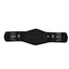 Professional's Choice 2XCOOL Dressage Girth in black, featuring a contoured V-shaped design for optimal pressure distribution. This premium horse girth includes stainless steel roller buckles and a specialized liner infused with cooling minerals for maximum comfort. Designed with a non-slip honeycomb silicone soft grip, it's an essential piece of equestrian equipment for dressage training and competition.