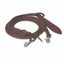 Professional's Choice 54-inch Heavy Oil Romal Reins in rich dark brown leather. This premium western horse tack features a smooth finish, durable silver-tone snap hooks for easy bit attachment, and a traditional weighted leather popper end. Designed for professional control and comfort, these coiled leather reins are ideal for western performance, show ring competition, or daily training.
