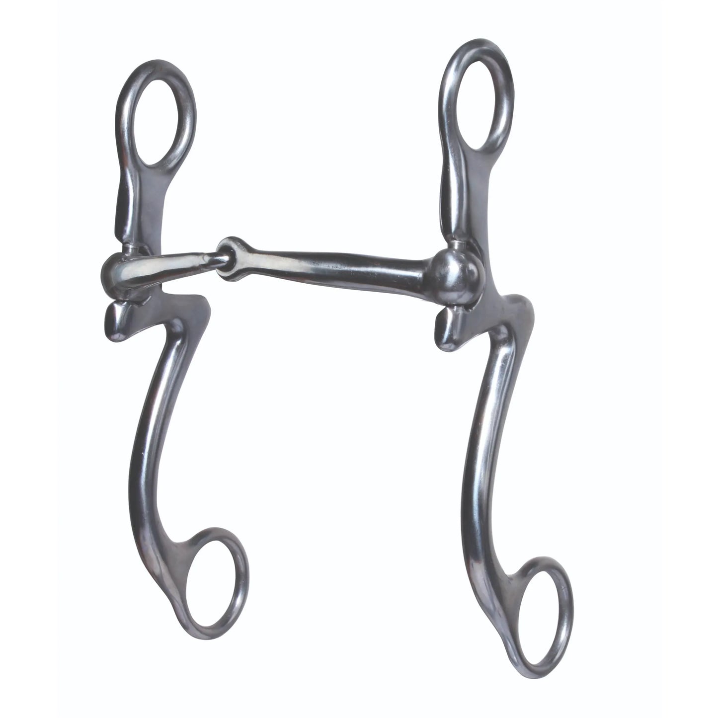 Professional's Choice 7 Shank Bit featuring polished stainless steel and a single-jointed mouthpiece. This western curb bit showcases sleek S-shaped shanks designed for balanced leverage and communication. Includes top purchase rings and bottom rein loops, making it a premium choice for performance horses and western riding disciplines like reining, western pleasure, or trail.