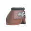 Professional's Choice Ballistic Bell Boots in a rich copper brown, designed for ultimate horse hoof protection. These durable equestrian boots feature high-quality ballistic nylon, a soft black padded collar to prevent rubbing, and a secure wide hook-and-loop closure strap with the iconic brand logo. Perfect for preventing overreach injuries during riding or turnout, these high-performance boots combine style and safety for any equine athlete.