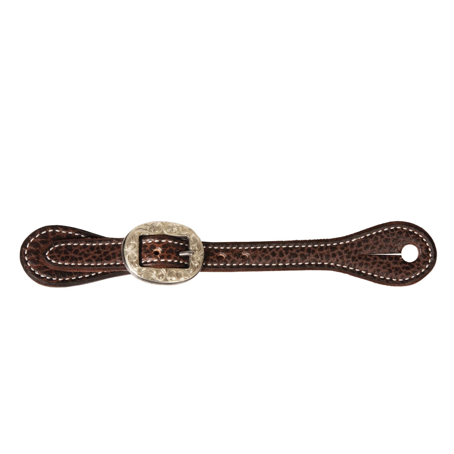 Professional's Choice Bison Leather Western Spur Straps - Silver Engraved Buckle Accents