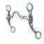 Professional's Choice Bit Dot Shank Low Port Steel 6" Cheek (PCB-141) featuring polished stainless steel shanks accented with turquoise stone and copper dot detailing. This Western horse bit includes a low port mouthpiece with swivel joints for refined communication. Ideal for Western performance and trail riding, this stylish bit combines professional-grade quality with a decorative southwest-inspired aesthetic.