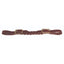 Professional's Choice Bleeding Heart Curb Strap in rich brown leather, featuring a unique braided design and durable brass buckles. This ranch-ready horse tack essential is perfect for western riding, providing both style and functionality as a bit accessory. The adjustable leather strap ensures a secure fit, making it a must-have for any equestrian's collection.