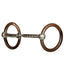 Professional's Choice Bob Avila Snaffle horse bit featuring large copper loose rings and a single-jointed, twisted wire mouthpiece. This high-quality equestrian tack includes polished silver-colored fittings for a professional look. Ideal for riders seeking a durable loose ring snaffle that provides clear communication. A must-have for western horse training and professional tack collections.