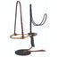 Professional's Choice Bosal and Mecate set featuring a hand-braided natural rawhide bosal with a dark brown latigo leather blood knot hanger. The set includes a premium black mecate rope with leather poppers, showcasing a complete bitless bridle system ideal for Western training and natural horsemanship. Elegant and functional horse tack for a professional look.