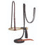 Professional's Choice Bosal/Mecate Set featuring a natural rawhide bosal and a dark brown latigo leather hanger with blood knot accents. This high-quality horse training set includes a black, red, and cream braided rope mecate complete with a traditional tassel and leather popper. Perfect for Western riders, this premium bitless bridle setup offers a classic look and professional performance for starting or refined training.