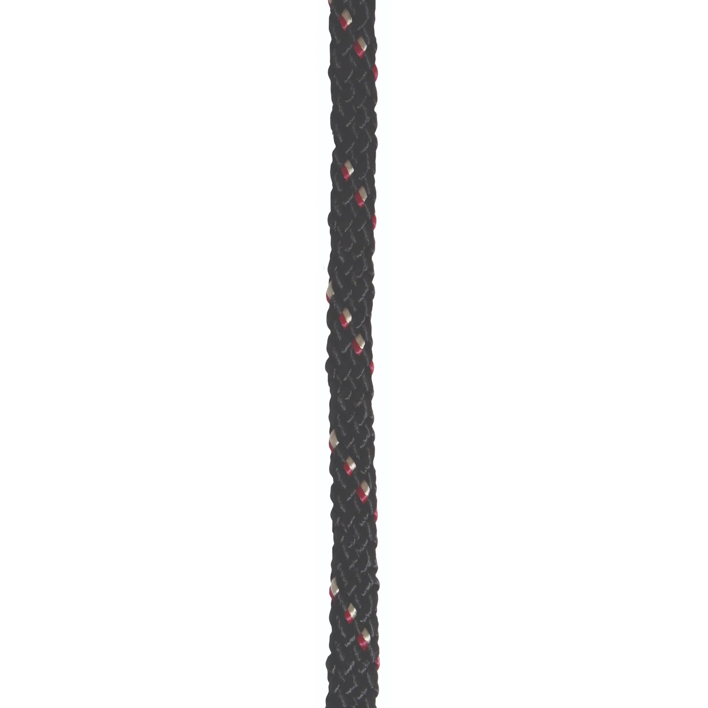 Professional's Choice black braided roping reins featuring vibrant red and white tracer flecks. These durable, high-quality western horse reins are designed for performance and training, offering a secure grip and long-lasting use. Ideal for roping, barrel racing, or everyday riding.