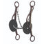 Professional's Choice Brittany Pozzi Long Gag Twisted Lifesaver Bit for barrel racing and performance horses. This 5.5" bit features brown-finished long shanks, a twisted wire mouthpiece with a middle lifesaver ring, and black rubber bit guards. The gag action provides leverage and lift, while the stainless steel curb chain adds control. High-quality equestrian horse tack designed for clear communication and responsiveness.