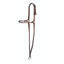 Professional's Choice Chocolate Web War Bonnet, a high-performance training tool for horses. Crafted from durable chocolate-colored nylon webbing, it features an adjustable crown strap with a buckle, a structured noseband, and a bottom ring for precise control. This essential piece of brown equestrian gear is designed to improve responsiveness and focus during training sessions, making it a must-have for horse performance and training.